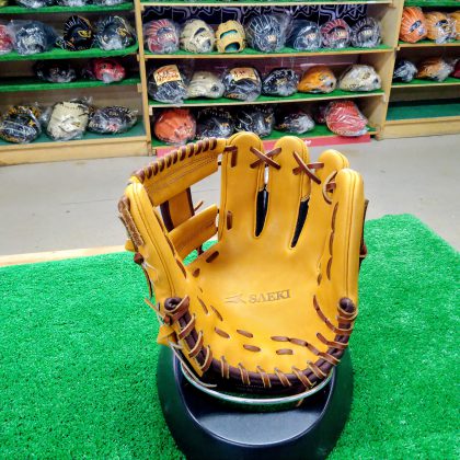 No.6A001【SAEKI】背面メッシュ　内野手用グローブ（ブラックメッシュ）